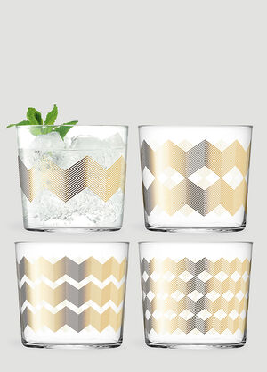 LSA International Set of Four Chevron Tumbler Gold wps0644401