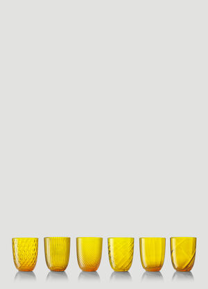 NasonMoretti Set of Six Idra Water Glass Yellow wps0644543