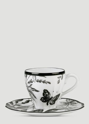 Gucci Set of Two Herbarium Coffee Cups with Saucers Black wps0690073