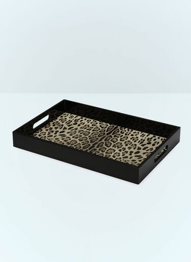 Leopard Wooden Tray Dolce & Gabbana Casa Leopard Wooden Tray Black wps0691214