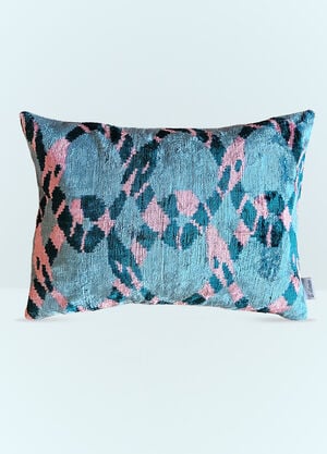 Les-Ottomans Velvet Cushion Blue wps0691365