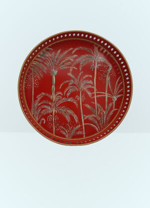 Les-Ottomans Bamboo Iron Tray Red wps0691372
