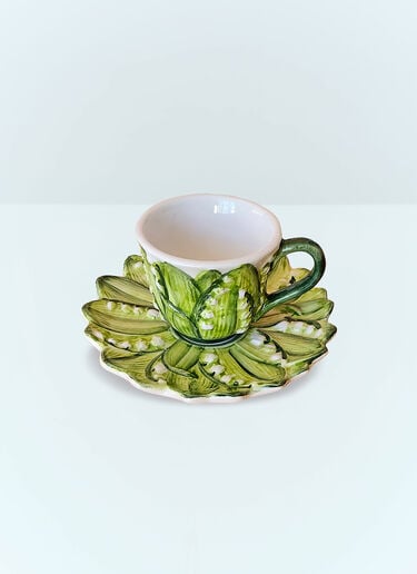 Les-Ottomans Lily Of The Valley Coffee Cup And Saucer Set Multicolour wps0691384