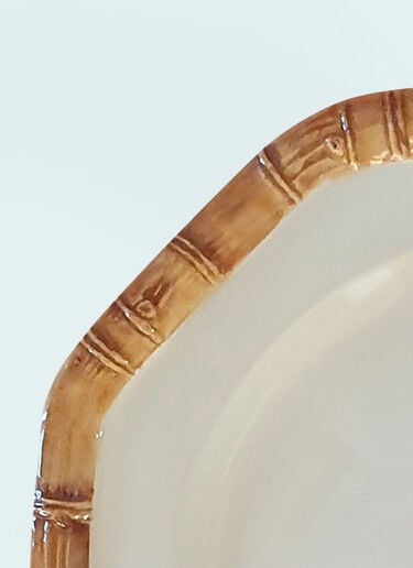 Les-Ottomans Set Of Four Bamboo Dinner Plates White wps0691388