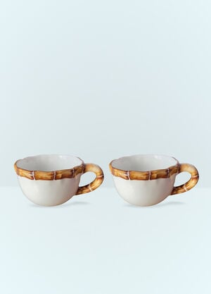 Les-Ottomans Set Of Two Bamboo Cappuccino Cups Multicolour wps0691392