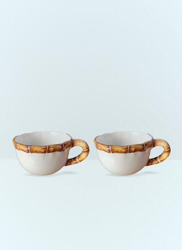 Les-Ottomans Set Of Two Bamboo Cappuccino Cups Multicolour wps0691392