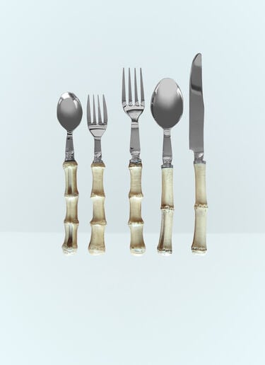 Les-Ottomans Set Of Five Bamboo Cutlery Silver wps0691394