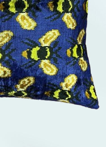 Bees Velvet Cushion Les-Ottomans Bees Velvet Cushion Blue wps0691526