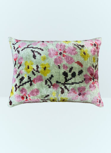 Flowers Velvet Cushion Les-Ottomans Flowers Velvet Cushion Green wps0691528