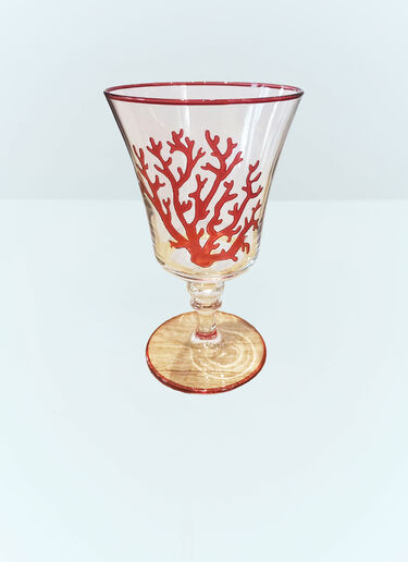 Set Of Four Coral Glasses Les-Ottomans Set Of Four Coral Glasses Clear wps0691544