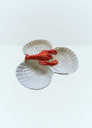Les-Ottomans Three Shells Lobster Starter Plate White wps0691546
