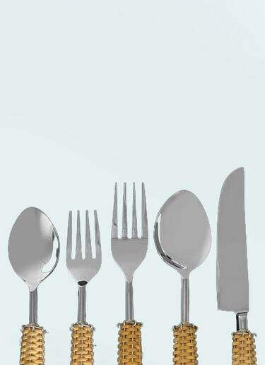 Rattan Cutlery Set Les-Ottomans Rattan Cutlery Set Beige wps0691549