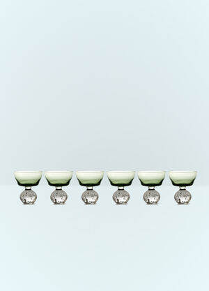 Serax Set Of Six Medium Eternal Snow Stemmed Glasses Green wps0691555