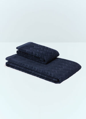 Missoni Set Of Two Chalk Towels Blue wps0691599