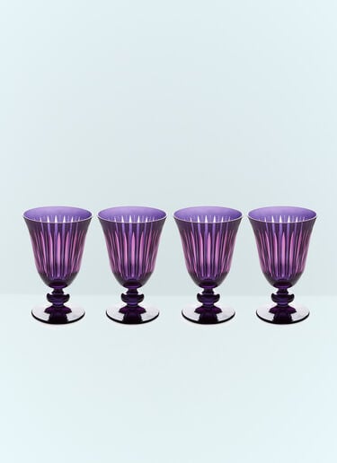 L'Objet Set Of Four Prism Wine Glasses Purple wps0691624