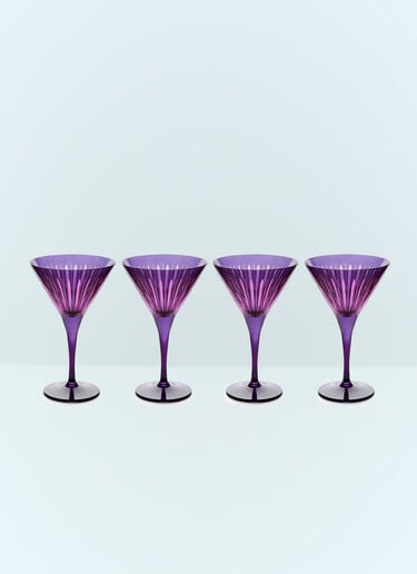 L'Objet Set Of Four Prism Martini Glasses Purple wps0691625