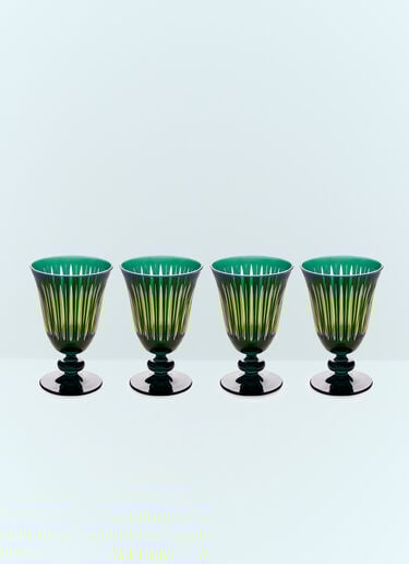 L'Objet Set Of Four Prism Wine Glasses Green wps0691627