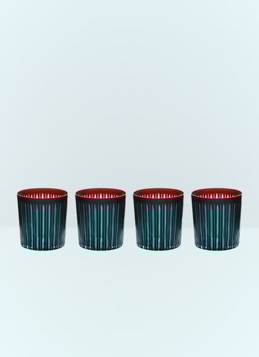 L'Objet Set Of Four Prism Cocktail Glasses Burgundy wps0691629