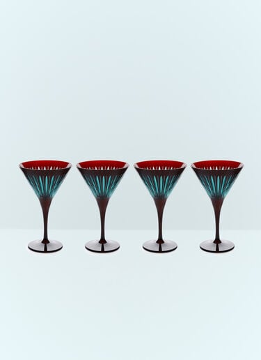 Set Of Four Prism Martini Glasses L'Objet Set Of Four Prism Martini Glasses Burgundy wps0691631