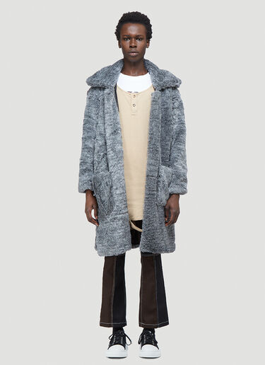 Youths In Balaclava Faux-Fur Coat Grey yib0142006