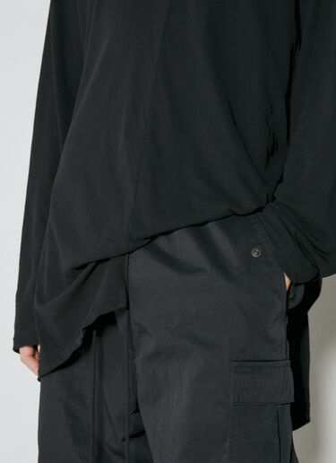 Yohji Yamamoto Asymmetric Hem Long Sleeve T-Shirt Black yoy0154009