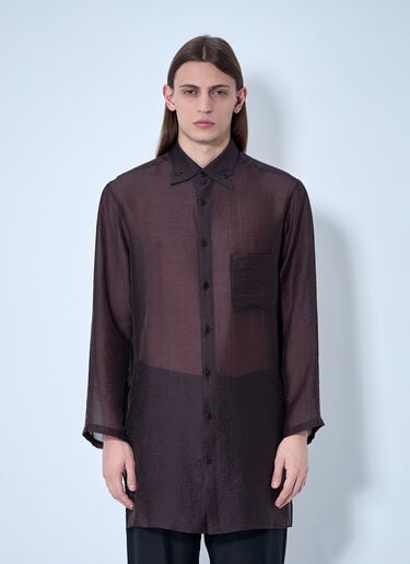 Lightweight Button-Down Shirt Yohji Yamamoto Lightweight Button-Down Shirt Brown yoy0160006