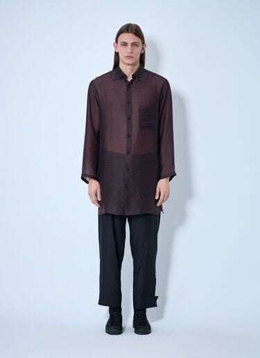 Yohji Yamamoto Lightweight Button-Down Shirt Brown yoy0160006