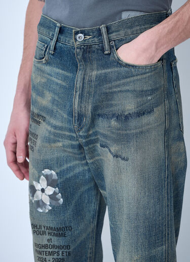 Yohji Yamamoto ロゴ刺繡ジーンズ  ブルー yoy0160020