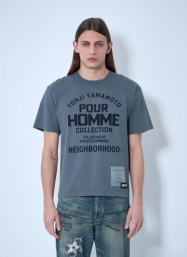Logo Motif T-Shirt Yohji Yamamoto Logo Motif T-Shirt Grey yoy0160023