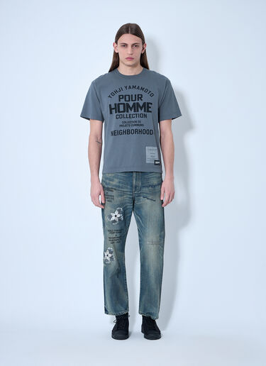 Logo Motif T-Shirt Yohji Yamamoto Logo Motif T-Shirt Grey yoy0160023