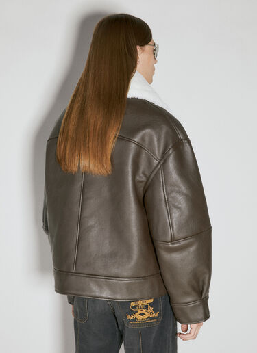 Hook And Eye Synthetic Leather Jacket Y/Project Hook And Eye Synthetic Leather Jacket Brown ypr0153004