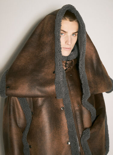 Snap-Off Hood-Panel Aviator Jacket Y/Project Snap-Off Hood-Panel Aviator Jacket Brown ypr0158002