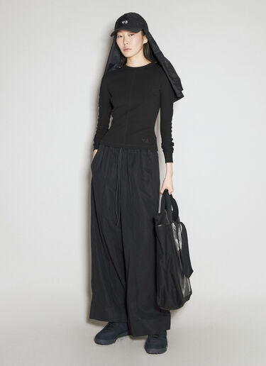 Wide-Leg Drawstring Pants Y-3 Wide-Leg Drawstring Pants Black yyy0256003