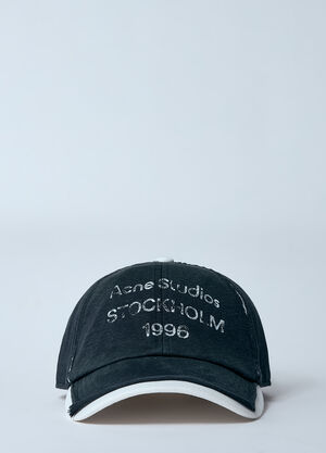 Acne Studios Logo Stampe Baseball Cap Black acn0359006