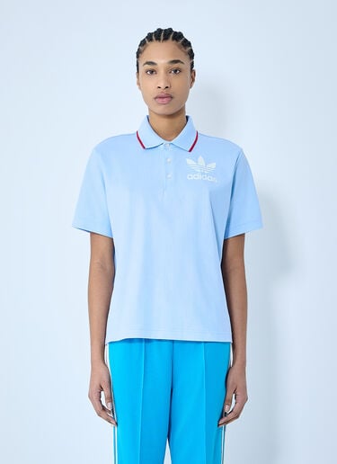 adidas by Wales Bonner 徽标图案 polo 衫 蓝色 awb0359020