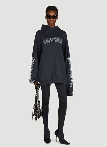Balenciaga Darkwave Large Fit Hooded Sweatshirt Black bal0355007