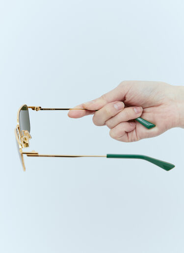 Bottega Veneta Split Rectangular Sunglasses Gold bos0355002