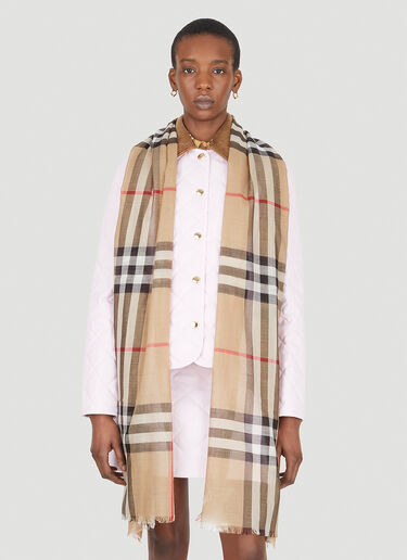 Burberry 超大格纹围巾 米 bur0347007