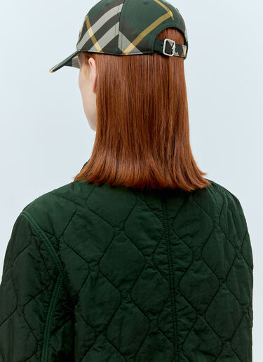 Burberry Check Baseball Cap Green bur0355008