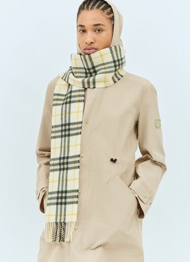 Narrow Check Cashmere Scarf Burberry Narrow Check Cashmere Scarf Cream bur0358001