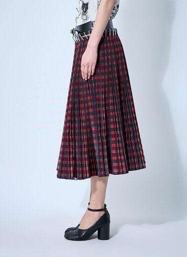 Chopova Lowena Split Carabiner Midi Skirt Red cho0360006