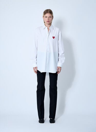 Comme Des Garçons PLAY Button-Down Shirt White cpl0356008