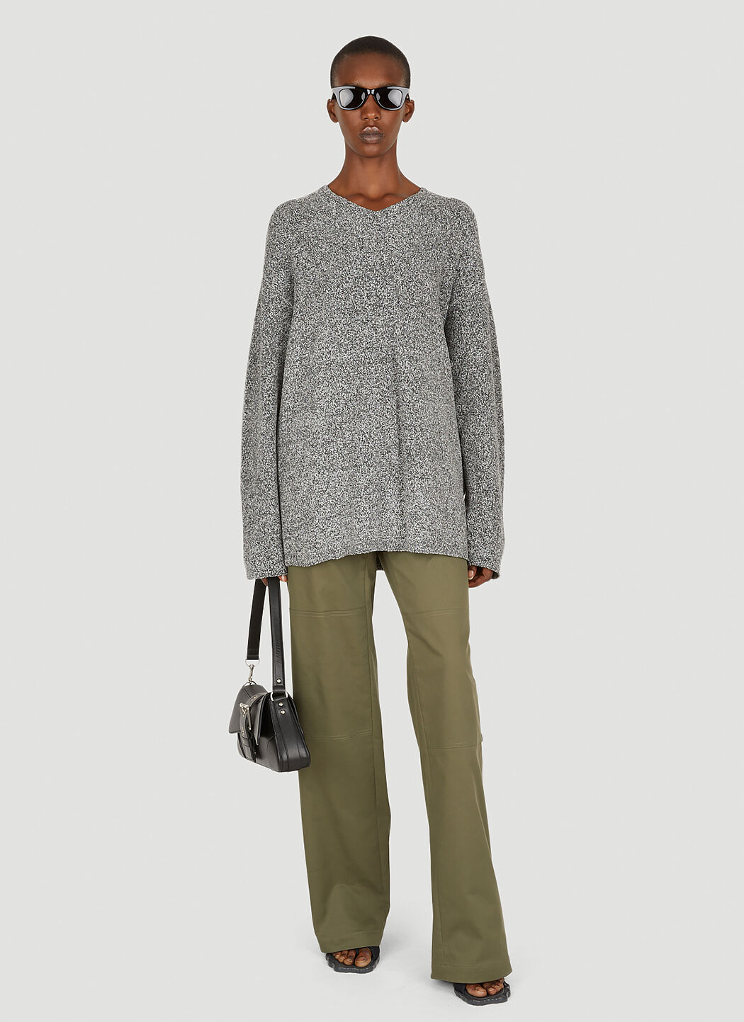 海外ファッションブランド通販サイト【公式】 Dion Lee Marled Boucle V-Neck Top in Grey | LN-CC トップス