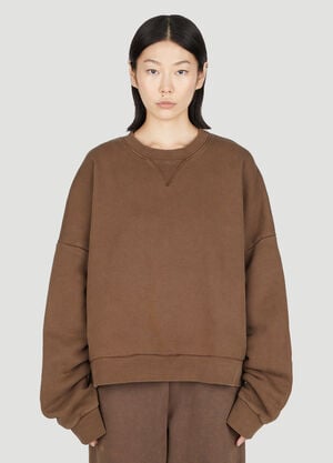 Entire Studios Boxy Crewneck Sweatshirt Brown ent0353005