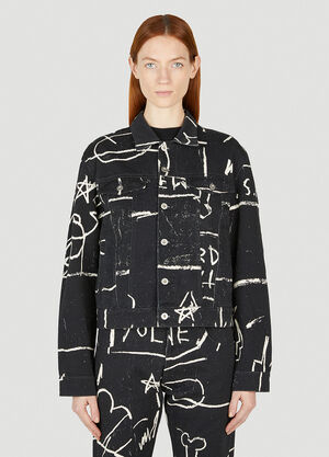 Honey Fucking Dijon Basquiat 牛仔夹克 黑色 hdj0352001