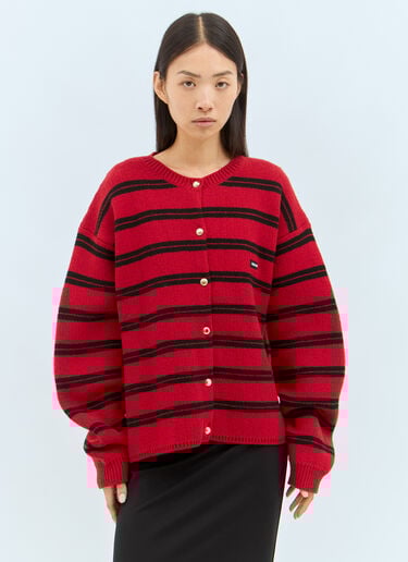 Stripe Cardigan Miu Miu Stripe Cardigan Red miu0358001