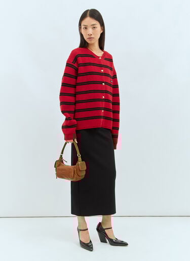 Stripe Cardigan Miu Miu Stripe Cardigan Red miu0358001