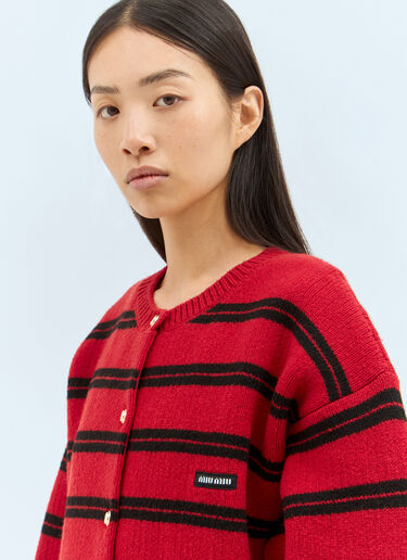 Stripe Cardigan Miu Miu Stripe Cardigan Red miu0358001