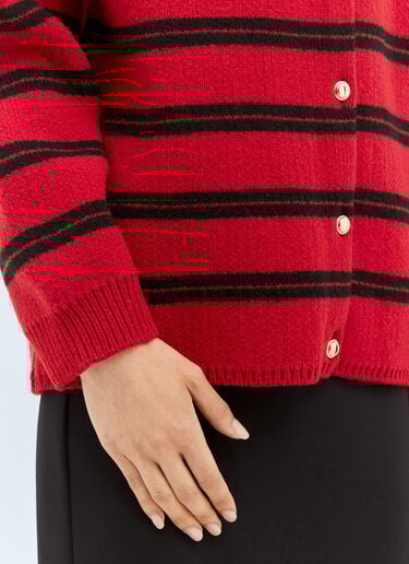 Stripe Cardigan Miu Miu Stripe Cardigan Red miu0358001