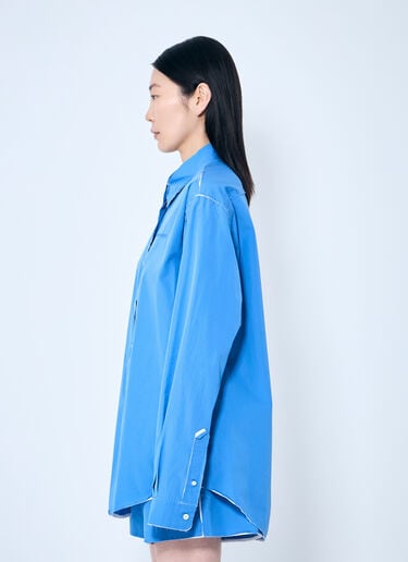Raw Trims Poplin Shirt Miu Miu Raw Trims Poplin Shirt Blue miu0359001